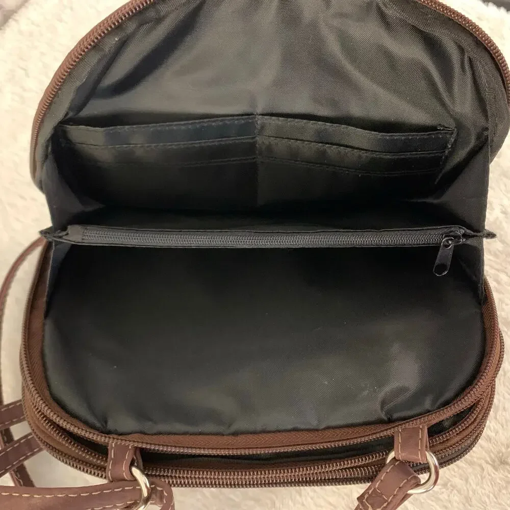 St. John Zippy Crossbody Multi Sac Brown Handbag - Picture 6 of 6